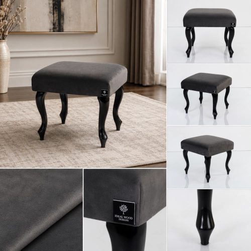 Taboret Pufa Tapicerowana Szary LPG-0 Rozmiary